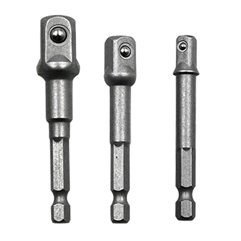 3 1/2" 3/8" 1/4" Drill Bit Driver Extension Adapter Socket Connector