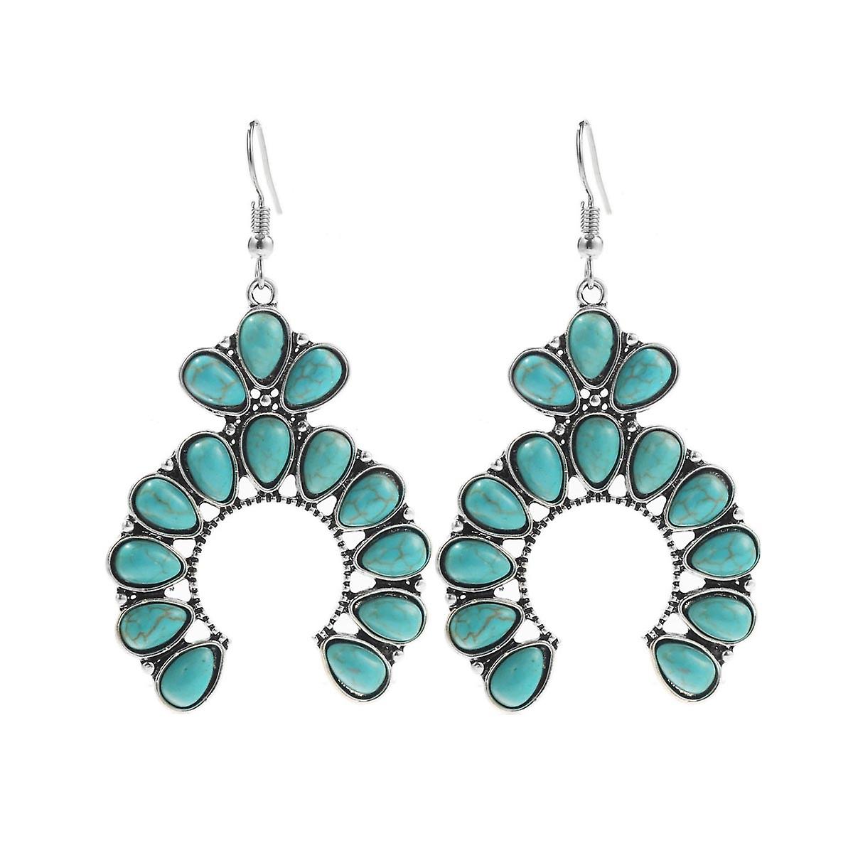 E2204-7 Turquoise Ethnic Style  Earrings E2204-7