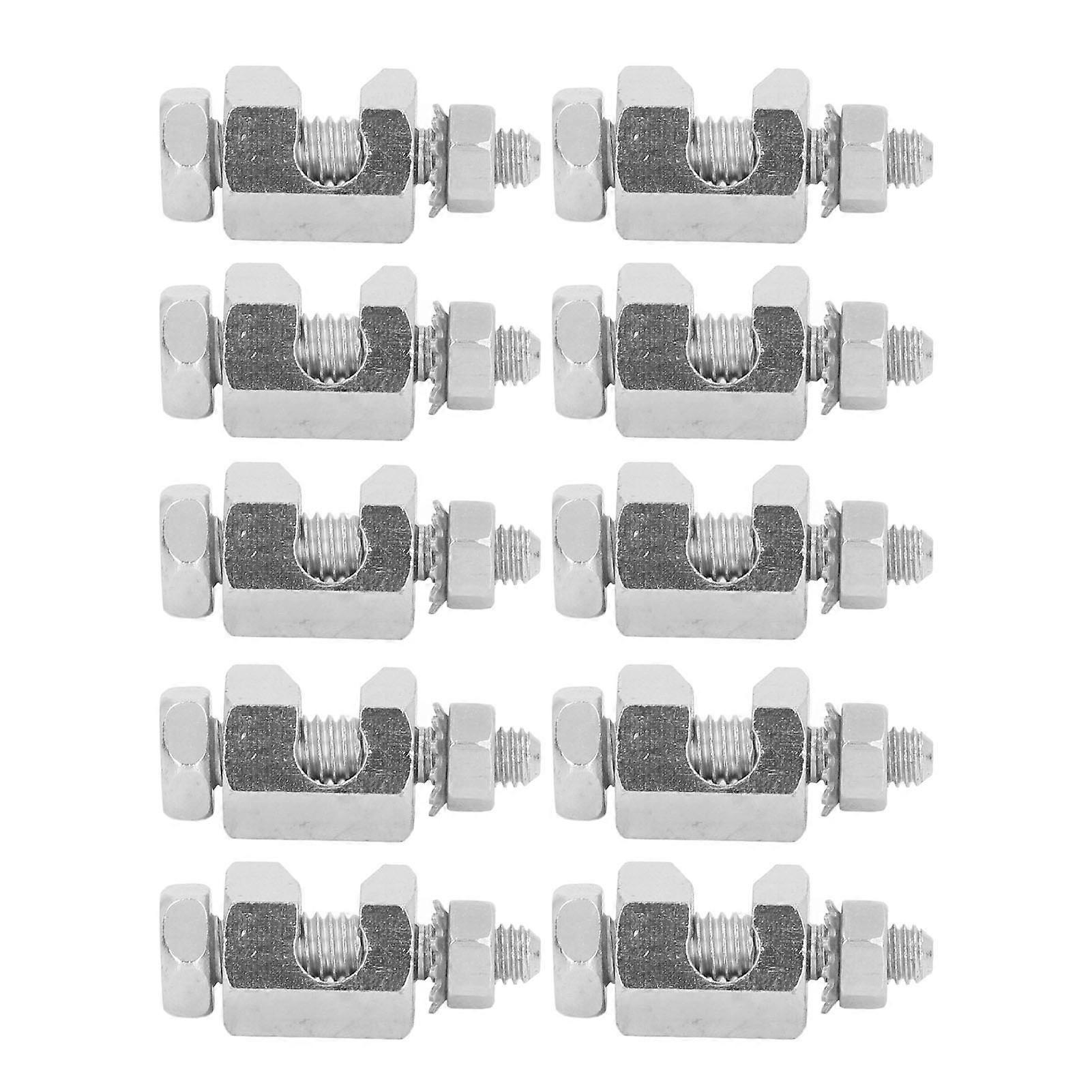 10PCS Lightning Protection Cable Clamp External Hex Copper Grounding Protection Cable Clip for PV Module