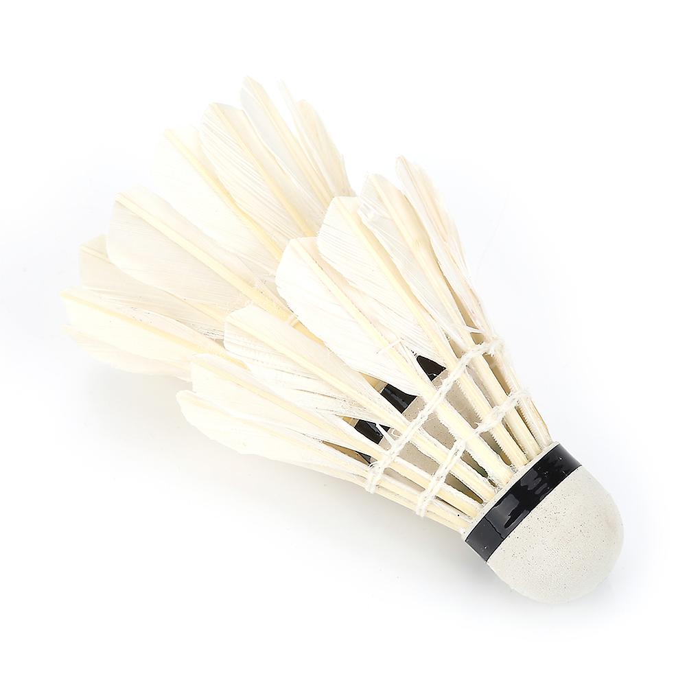 12Pcs White Feather Badminton Shuttlecocks 8.5x6.5cm Durable