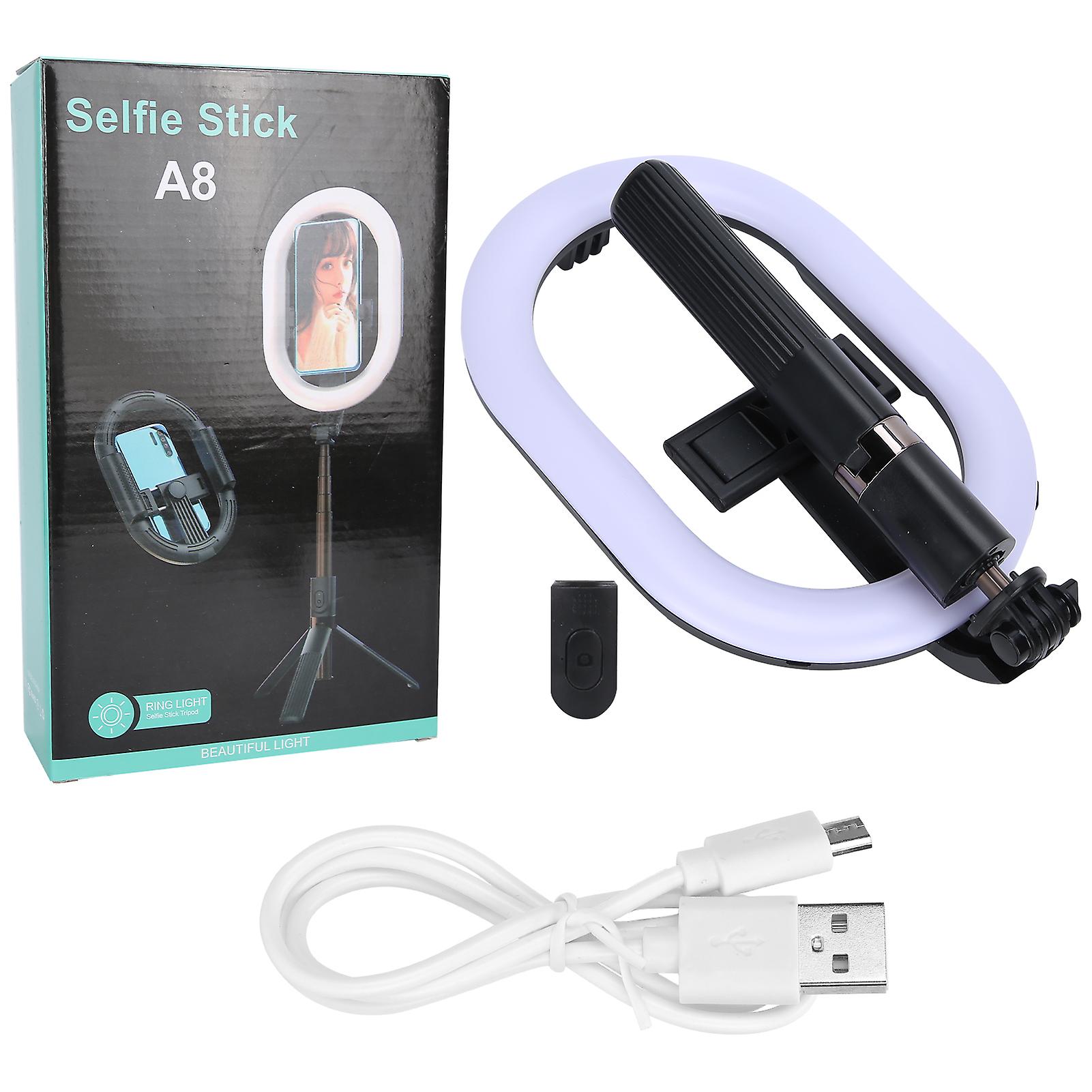 Foldable Selfie Light Rechargeable Dimmable Light with Tripod Stand Phone Holder for Makeup Live Stream