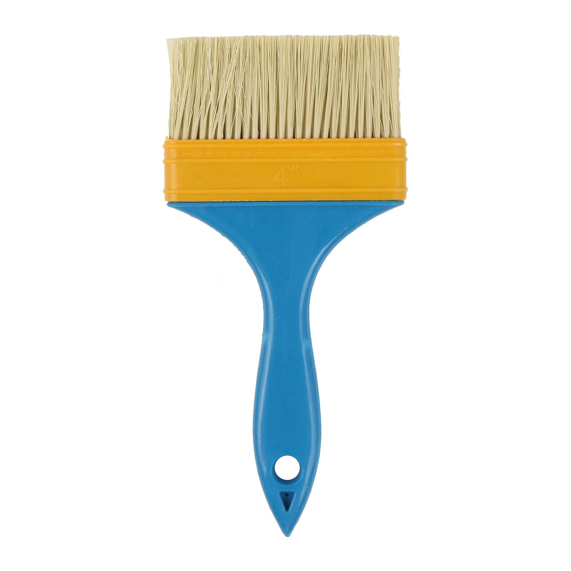 Flat Paint Brush w/ Blue Plastic Handle for Professional Painter 4inch