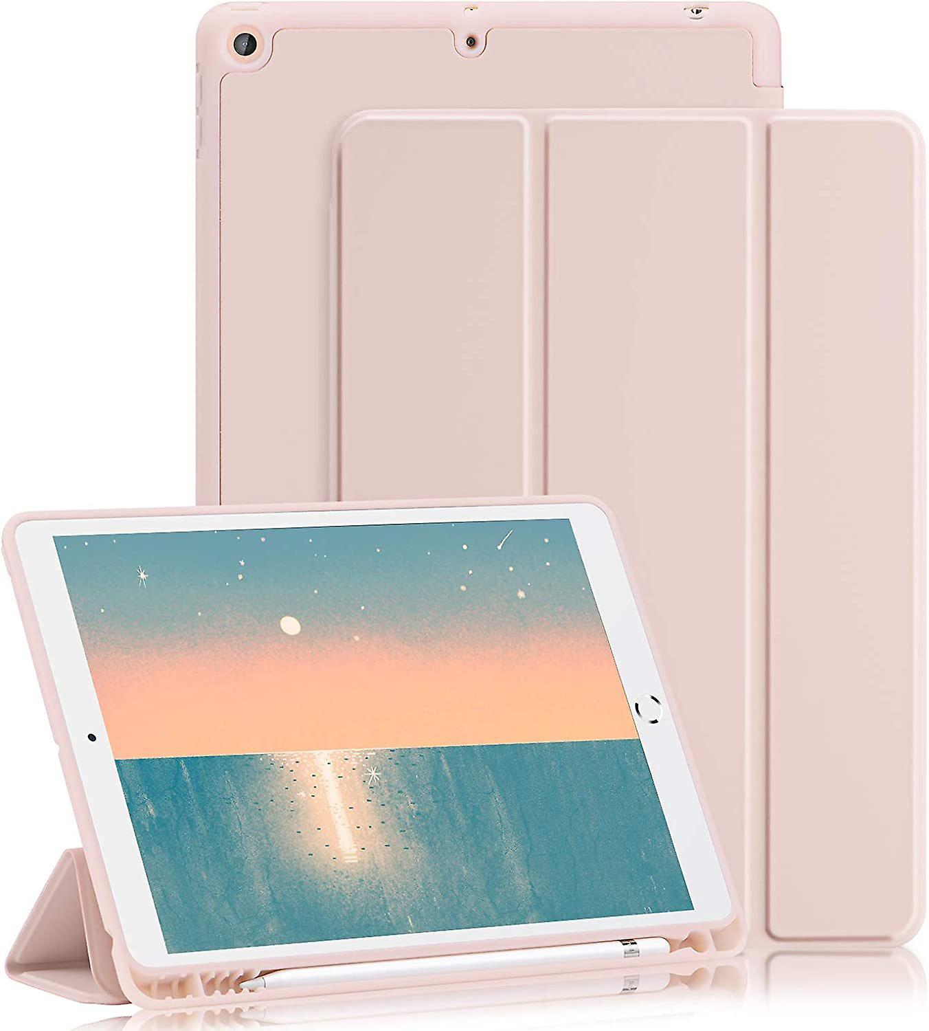 Case Compatible with iPad 9th/8th/7th Generation Case, iPad 10.2 Inch Case with Pencil Holder, TPU Smart Stand Back Case Cover for iPad Case 2021/2020