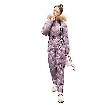Women's Ski Jackets and Pants Set Waterproof Windproof Comfy Faux Fur  Hooded Snow Jacket for Women Comfy Jumpsuit for Women