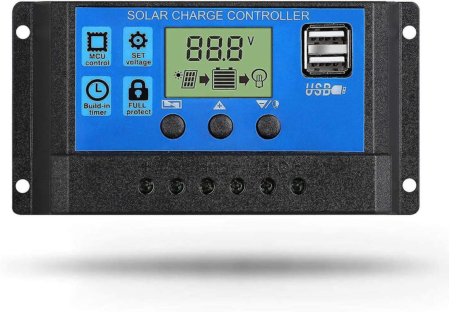 Solar Charge Controller, 20a Solar Panel Controller 12v/24v Pwm