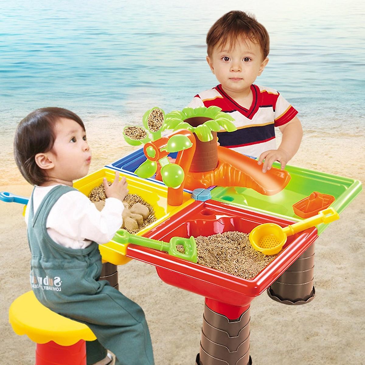 Outdoor Sandy Beach Table Toys Set for Kids Beach Table(Tree and Square Table)
