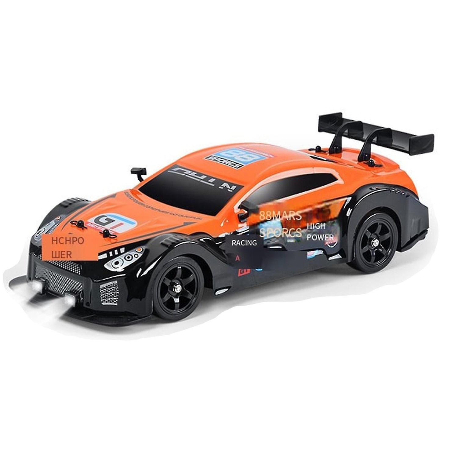 1:16 Rc Drift Car 4wd 18km/h High Speed Model Vehicle With Led Lights, Spray Rubber Tire Racing Spor