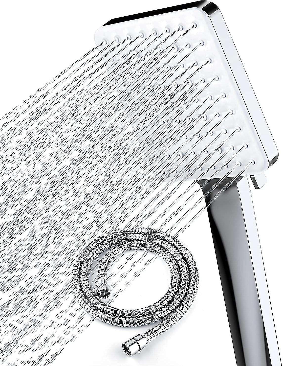 High pressure shower head with 1.5m hose - 6 spray modes - Chrome