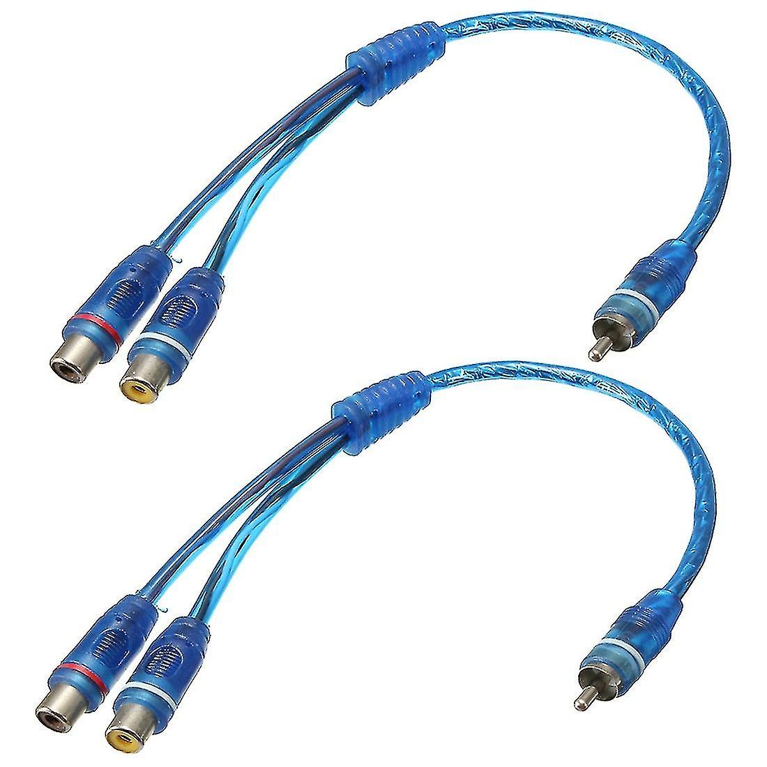 2x Phono Y Splitter Adapter Cable 1 To 2 Fe 30cm