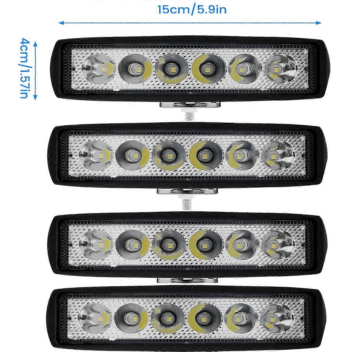 1/2Pcs LED Work Light Strip Shape Light Bar 6000K Flood Spot White Off Road Head Car light IP67 Auto parts For Multiple Scenes
