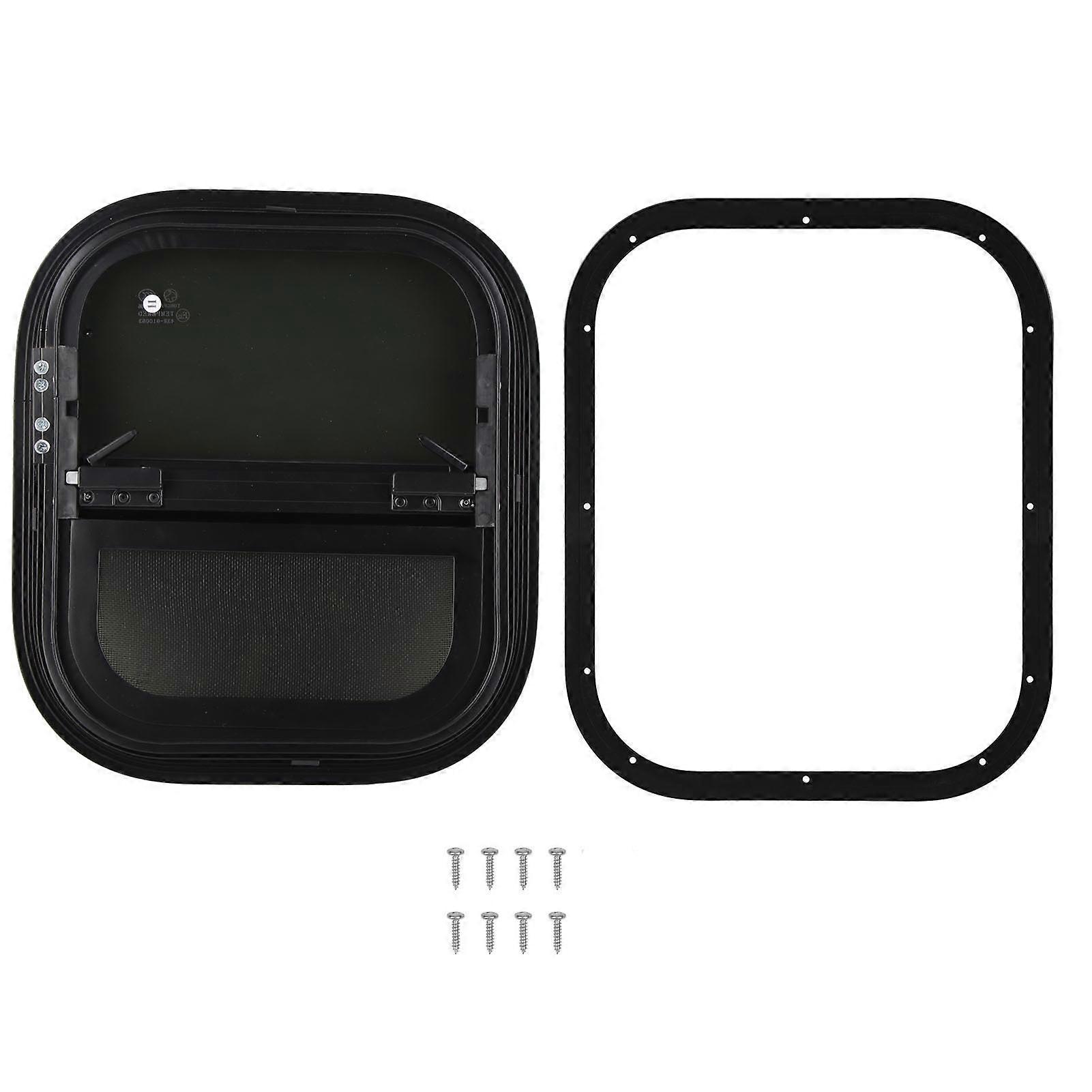 RV Sliding Windows with Screen 440mm H 390mm W Tinted Tempering Glass Waterproof for Motorhome Trailer CNO.177935