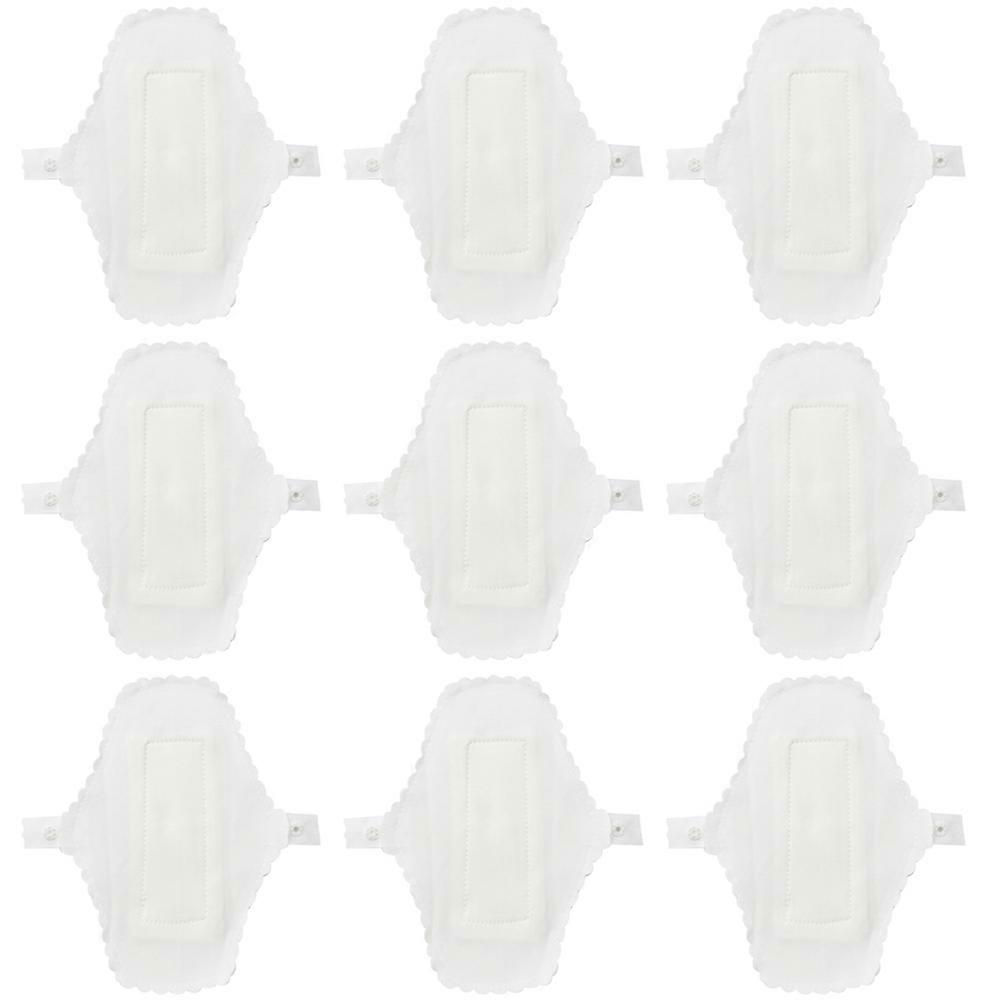 9pcs in 1 Anzug wasserdichtes Tuch Damenbinden waschbare Unterhosen Futter wiederverwendbar für 2-3 mal 180mm (weiß)