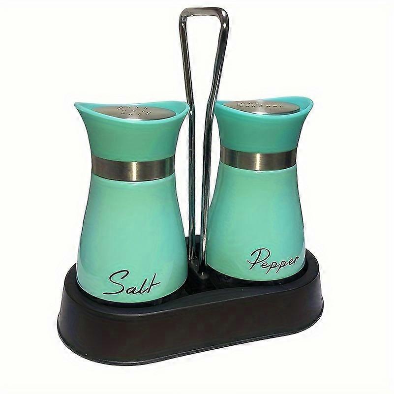 3pcs/set sal, e pimenta shakers conjunto com suporte, fundo de vidro 4oz com tampa de aço inoxidável de grau alimentício, design recarregável para cozinha gadgets cozinhar