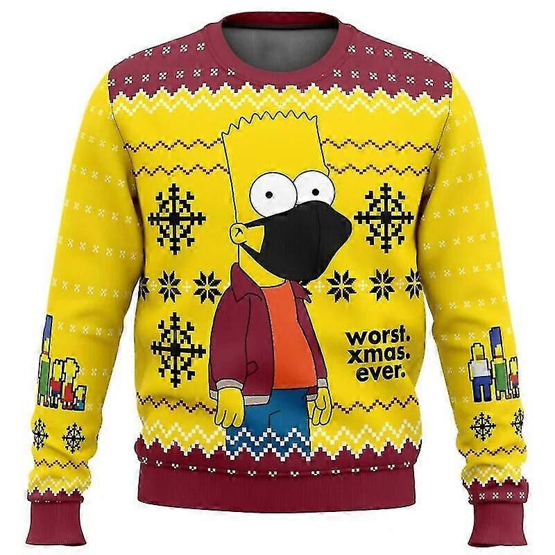 Homer Bush Meme The Simpsons Ugly Christmas Sweater Χριστουγεννιάτικο πουλόβερ δώρο Santa Claus Pullover Men 3d φούτερ και κορυφαίο φθινόπωρο