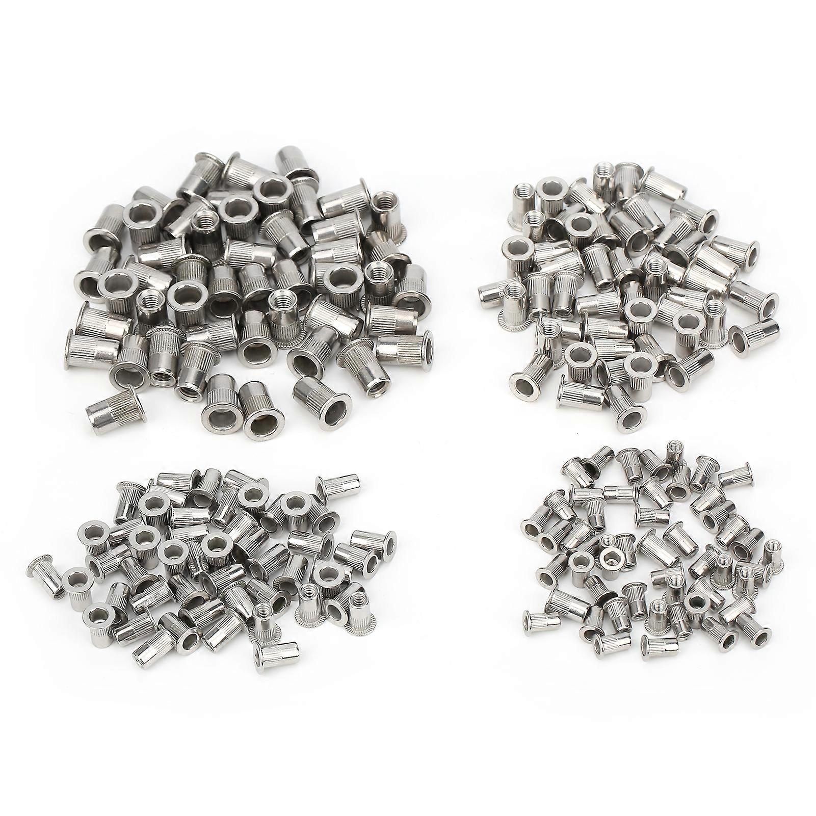 200pcs Stainless Steel Mixed M3 M4 M5 M6 Rivet Nut Insert Nuts Kit Hardware Accessory