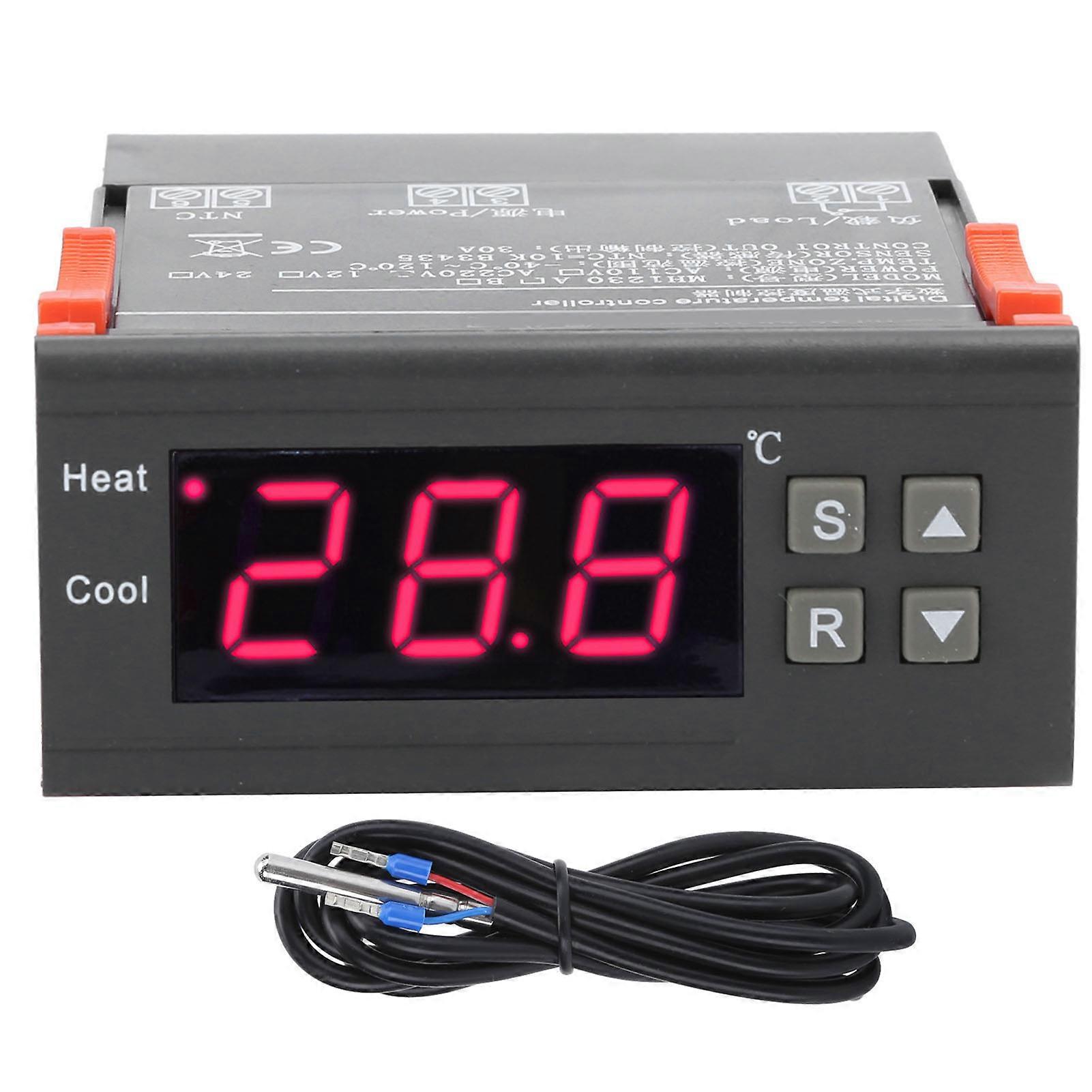 Electronic Digital Display Thermostat Double Output Temperature Controller for Floor Heating AC200V