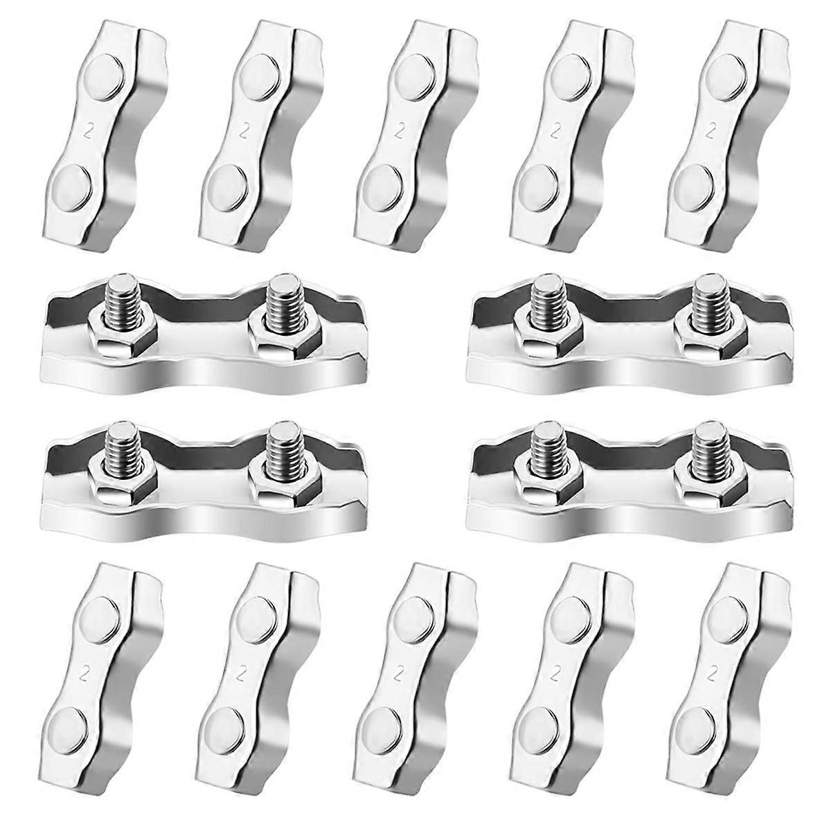 14PCS 2-Post سلك حبل المشبك M2 1/16inch كابل سلك المشبك مزدوج الترباس سلك حبل مقاطع ل 1/16 بوصة / 1.5mm سلك حبل