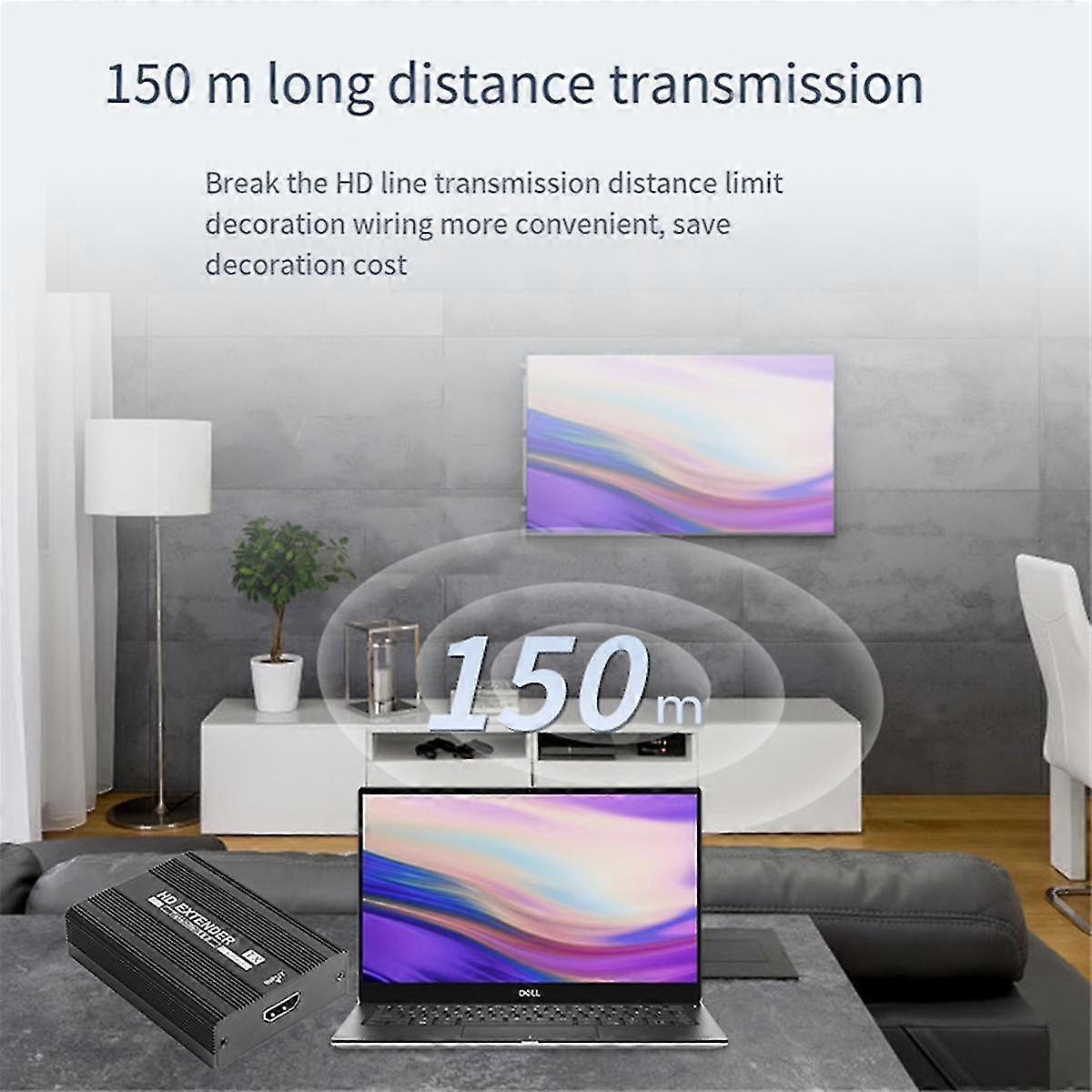 ET1815 150M HD Network Extender 1080P -Compatible Transmitter Receiver Support POE Power Supply wit