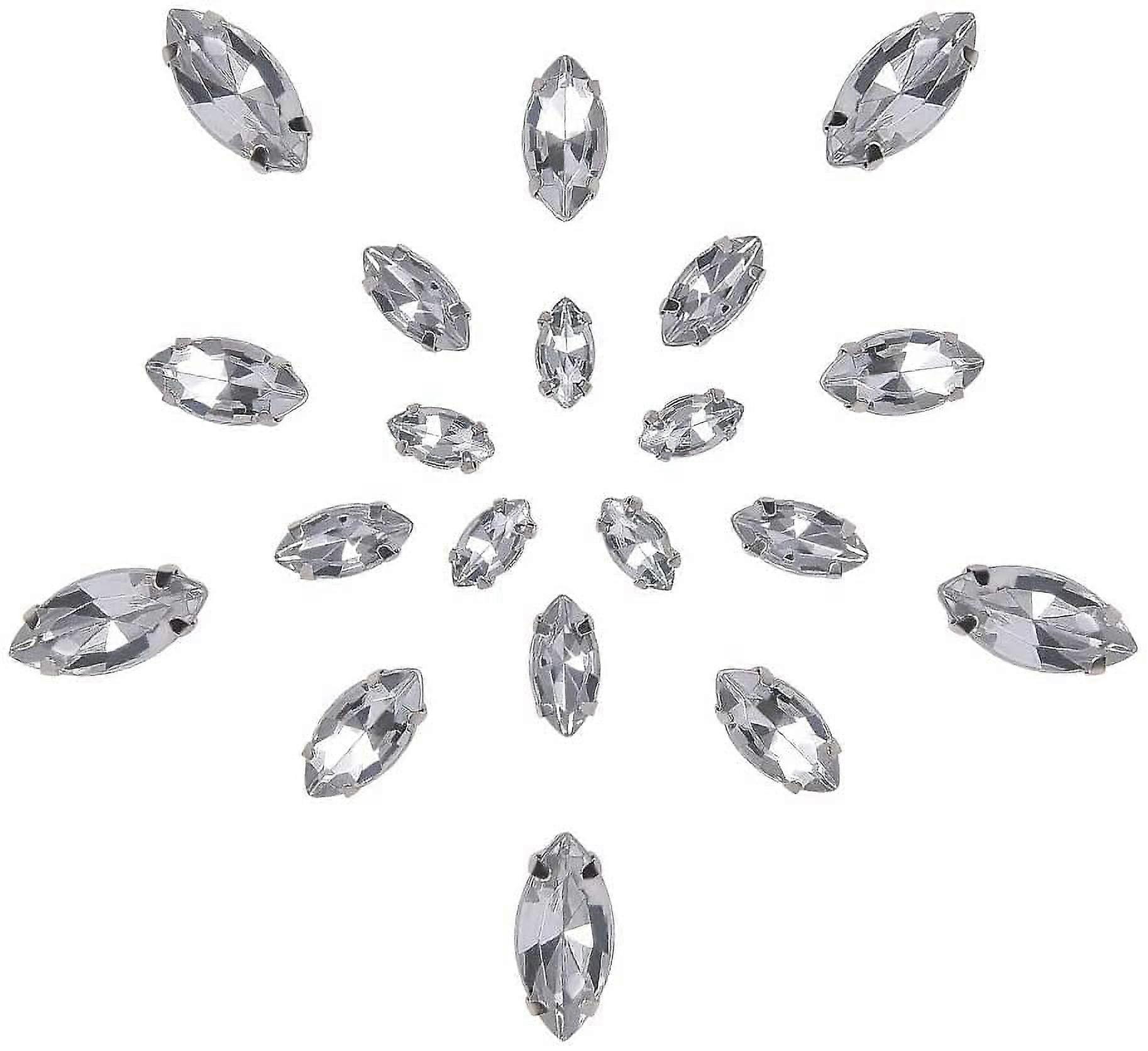 4 Sizes Available: Totally 200pcs rhinestone flatbacks in 4 sizes--length 8mm 10mm 12mm and 15mm; each size 50pcs; enough for your various DIY project