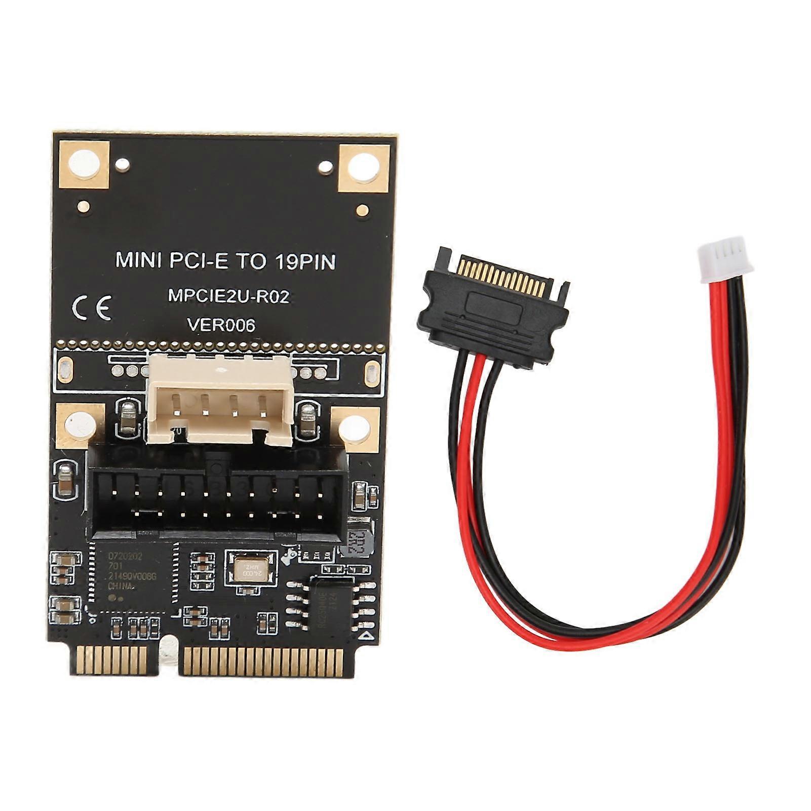 Mini PCIE to USB3.2 GEN1 Front 19Pin Expansion Card 5Gbps USB Hot Swap Expansion Card for Windows XP 7 8 10 11 for LINUX