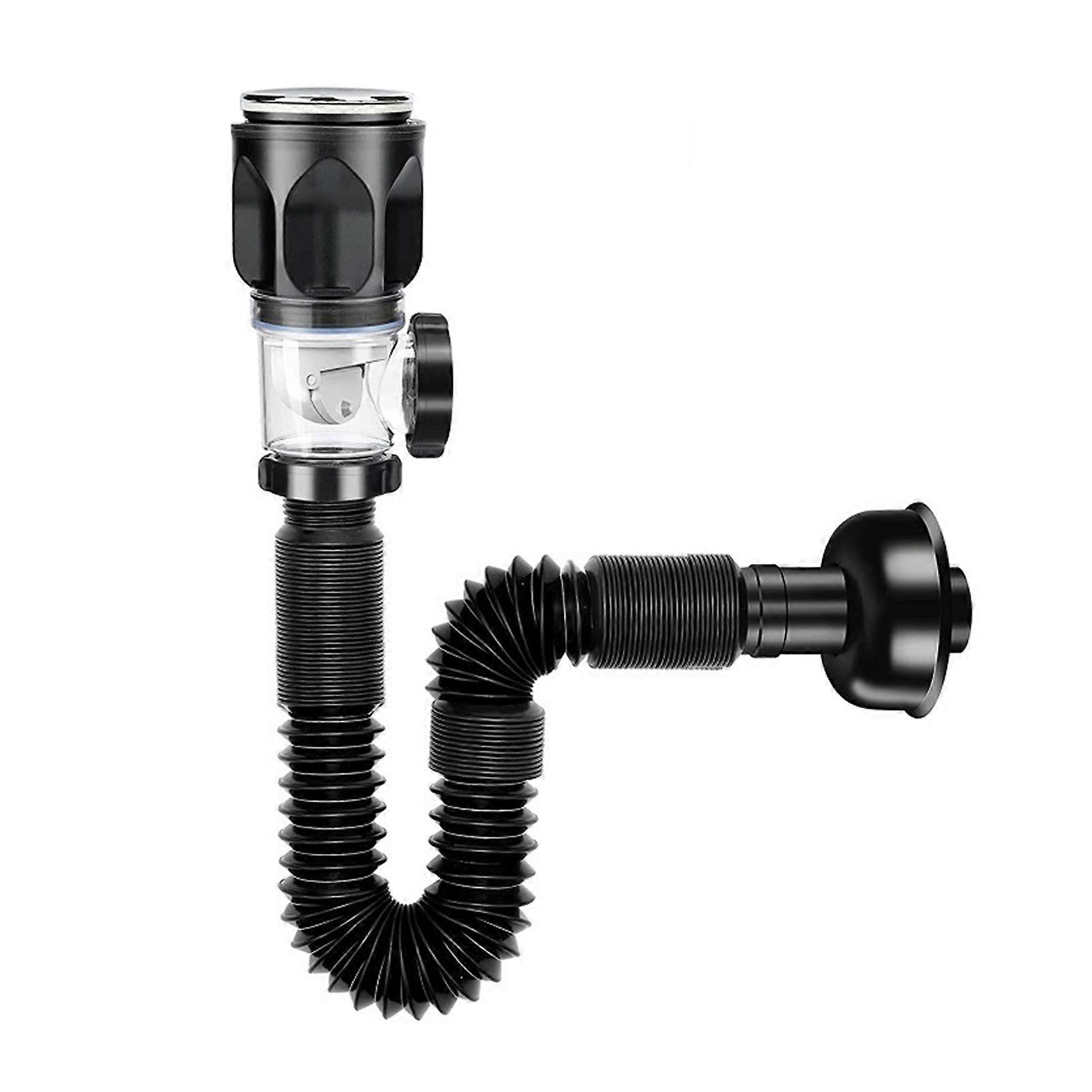 Expandable Sink Drain Pipe with Built-in Anti-clogging Stopper Universal Simple Installation Leak Resistant Bathroom Sink Drain Kit