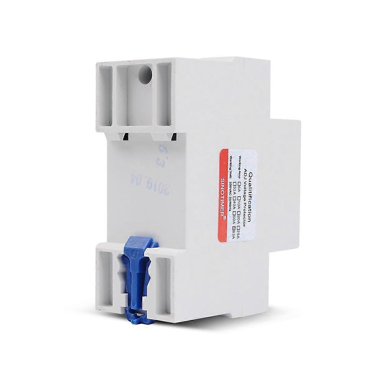 Home Usage Dual LED Display 63A Din Rail 230V Adjustable Voltage Surge Protector Relay with Limit