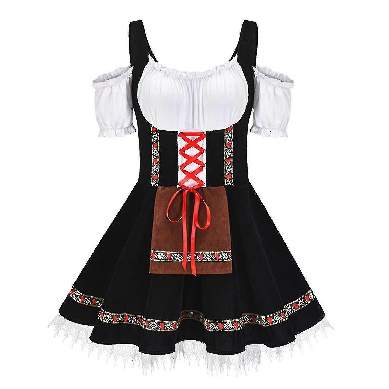 Taille Femmes Oktoberfest Costume Bière Dirndl Lacets S - 4xl