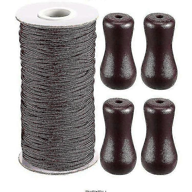 1.8mm مضفر رفع الحبل لفة الشريط للستائر الألومنيوم ، نباتات البستنة والحرف اليدوية (بني) 4 قطع ب