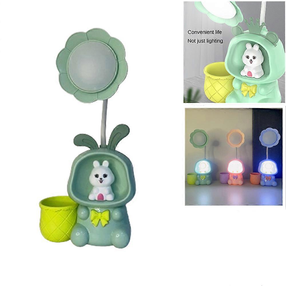 New Cartoon Rabbit Spaceman Table Lamp Pen-holder Pencil-sharpener Reading Table Lamp Student Dormitory Charging Night Light