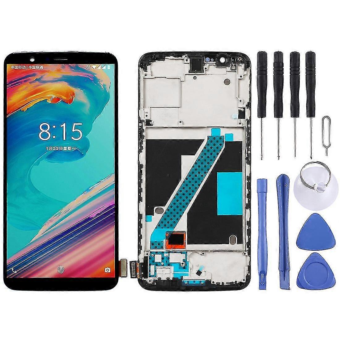 Oem Lcd Screen For Oneplus 5t A5010 Digitizer Full Assembly With Frame (black)