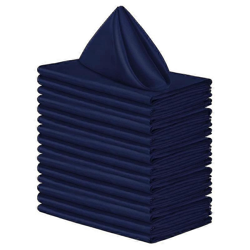 12pcs 17inch Tissu de cuisine Serviettes de table Coton Mélange Lavable et Réutilisable Table Dîner Serviettes