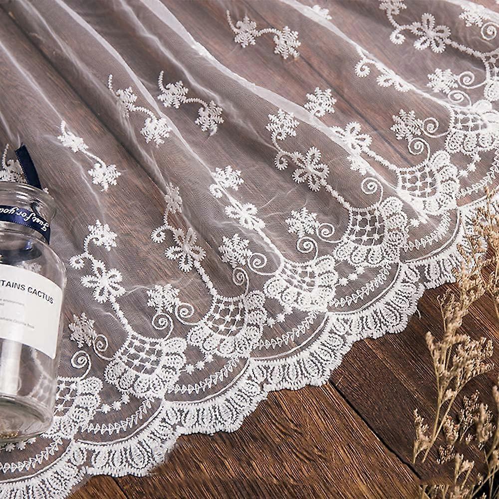 3 חצר וינטאג' סרט רקום גבול תחרה לתפירת הינומת כלה תחתונים קישוט שמלה 32 cm