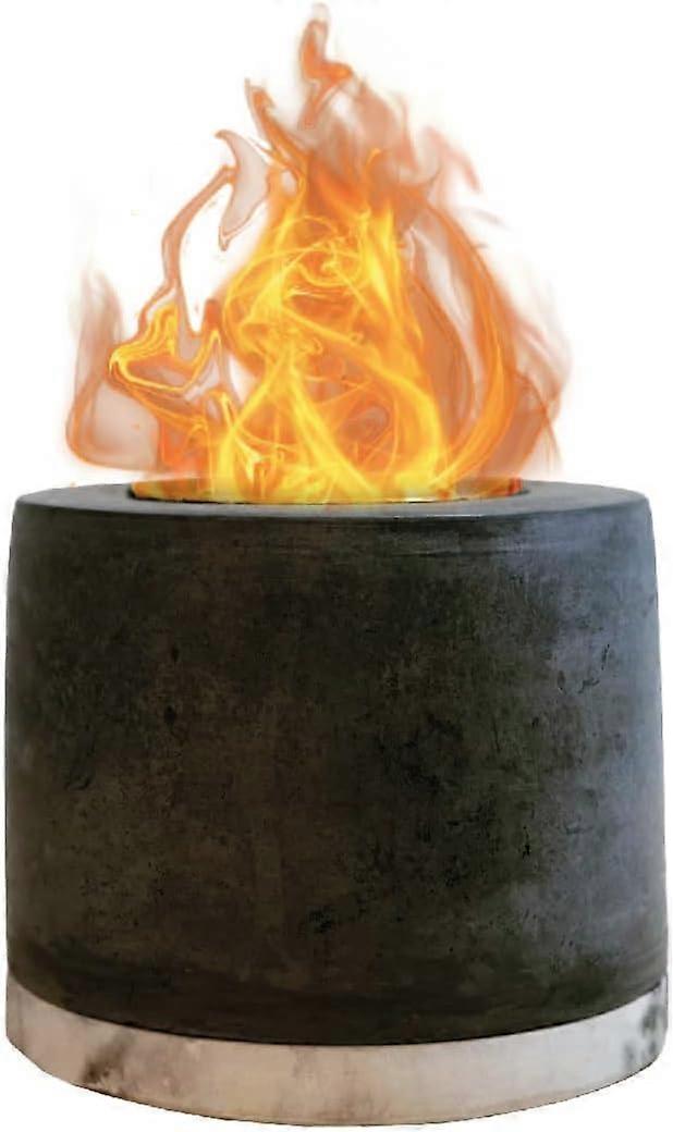 Concrete Table Top Fire Pit - Bioethanol Fire, Smokeless Pit, Bowl, Mini Personal Fireplace