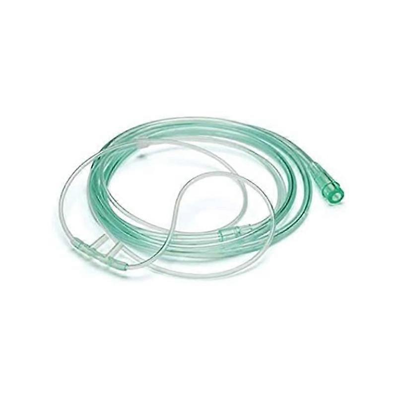 High-Flow Soft Nasal Oxygen Tubing, Standard Connector 7 fod, grøn slange - 3 Pack