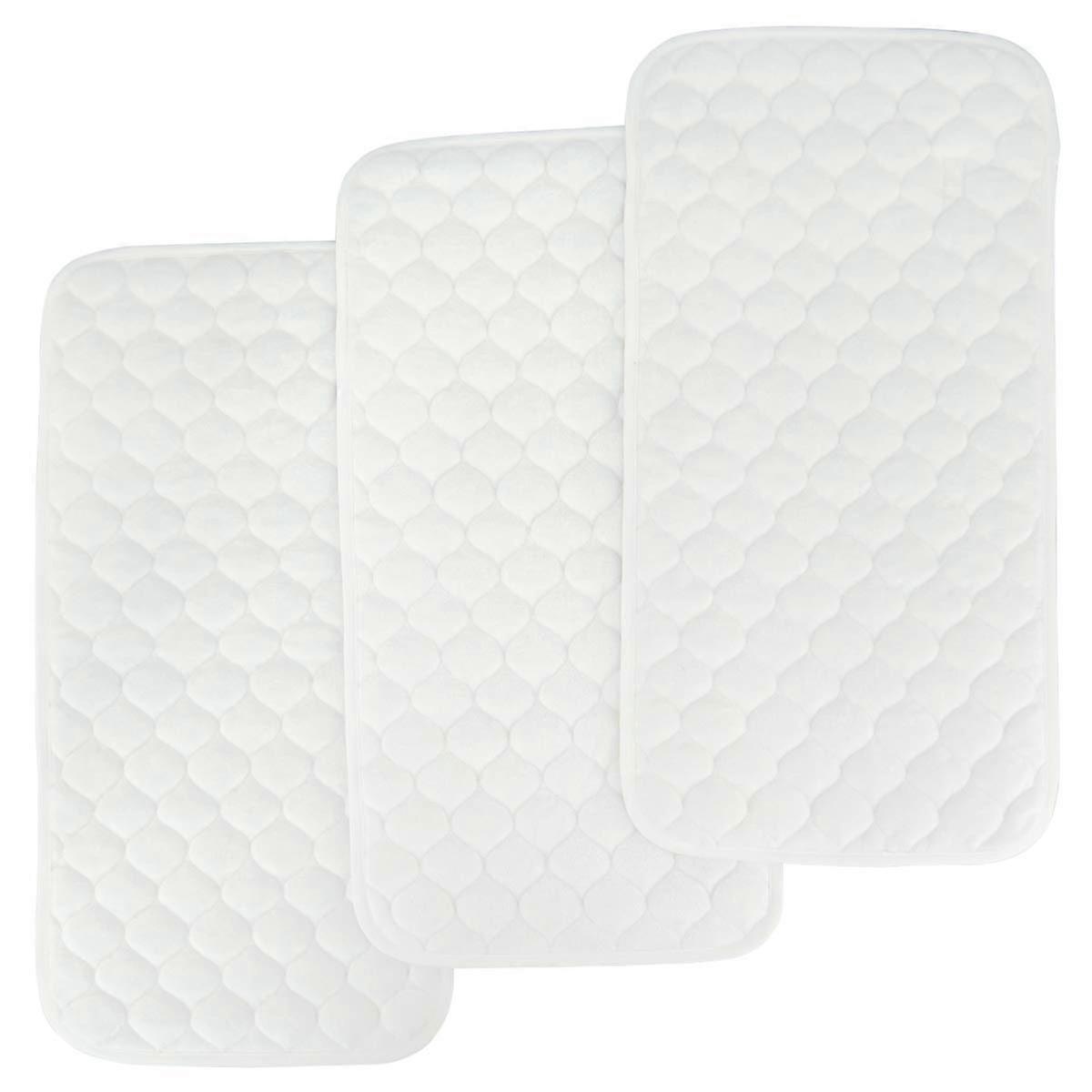Bamboo Quilted Thicker Waterproof Changing Pad Liners, 3 Count (Snow White)