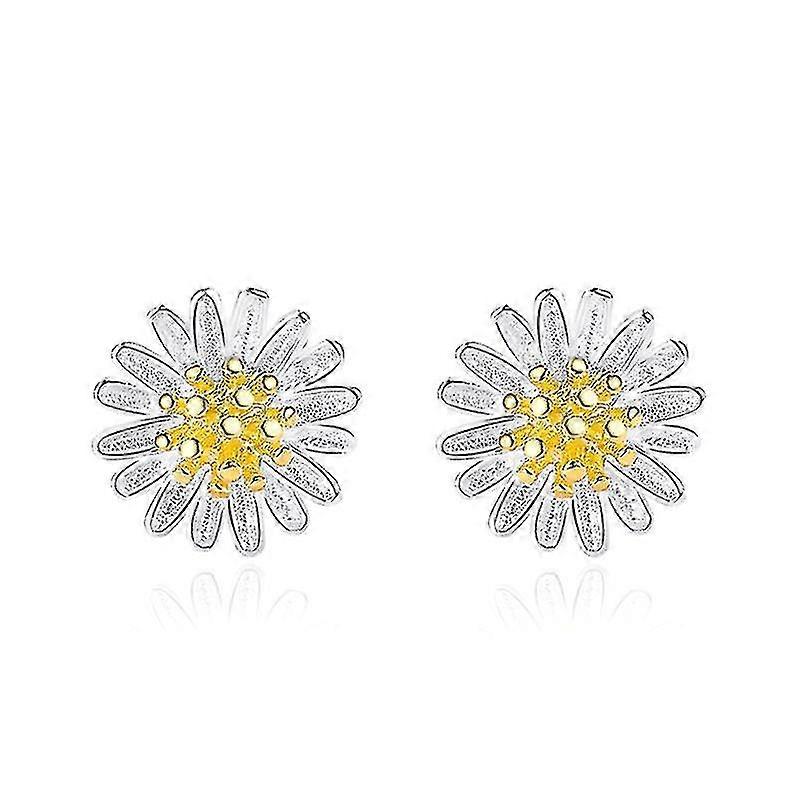 925 Sterling Silver Daisy Flower Stud Earrings