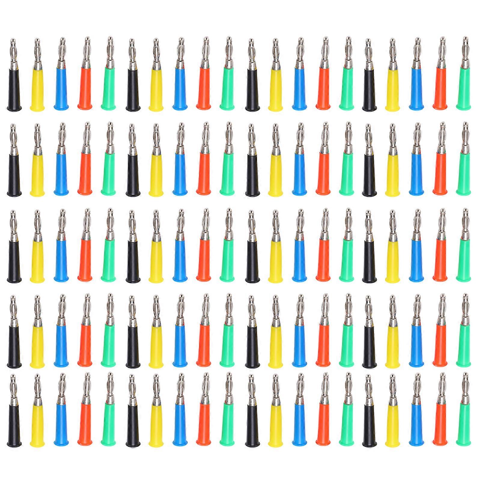 20set Banana Plug 4mm/0.2in Welded Lantern Type 5 Color Zinc Alloy ABS Material Electrical Plug 30Vac?60Vdc