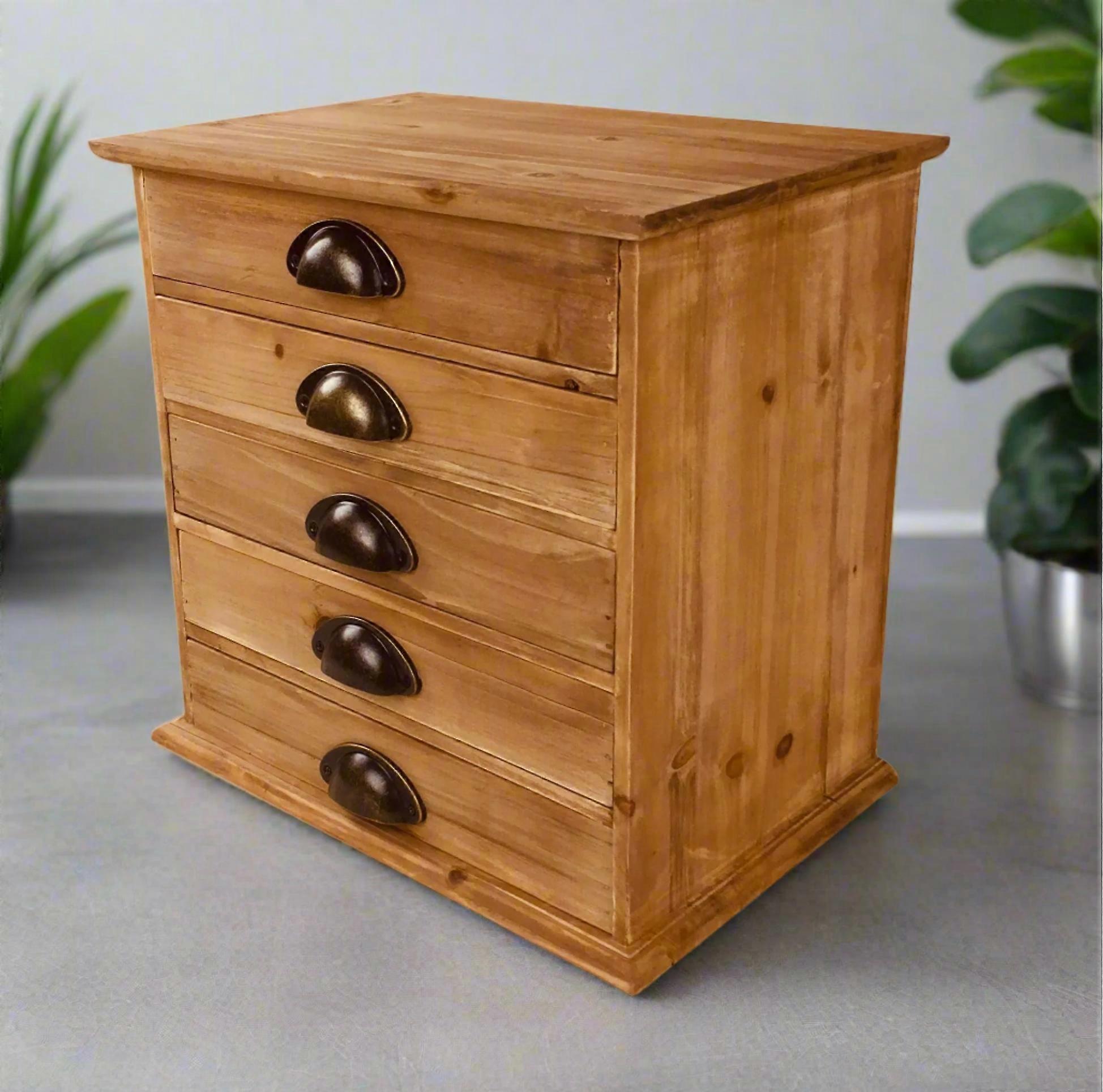 Wooden Desktop Cabinet With Drawers