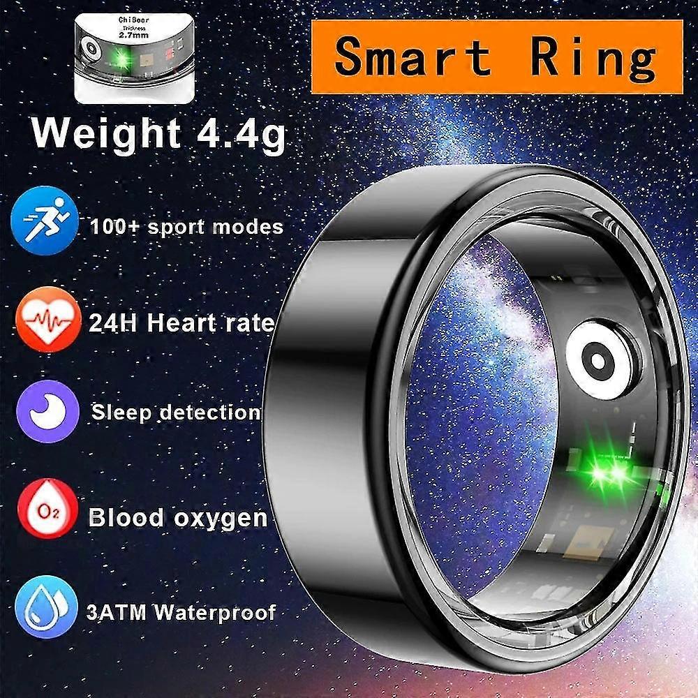 For HUAWEI XIAOMI SAMSUNG Smart Ring Men Titanium Steel Shell Health Monitoring 3ATM Waterproof 100+ Sport Modes Smartring Women