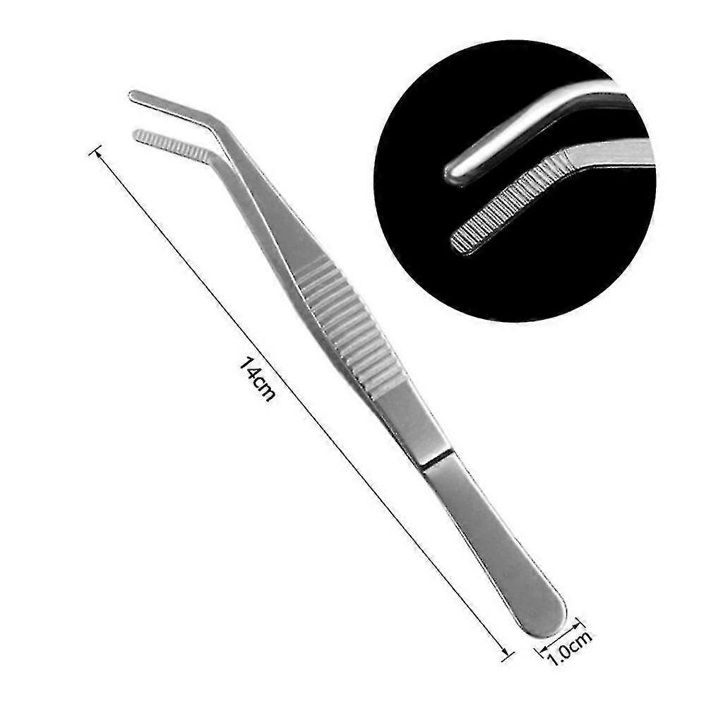 12.5/14/16/18 Cm Stainless Steel Tweezers Garden Kitchen Tools Curved Forceps