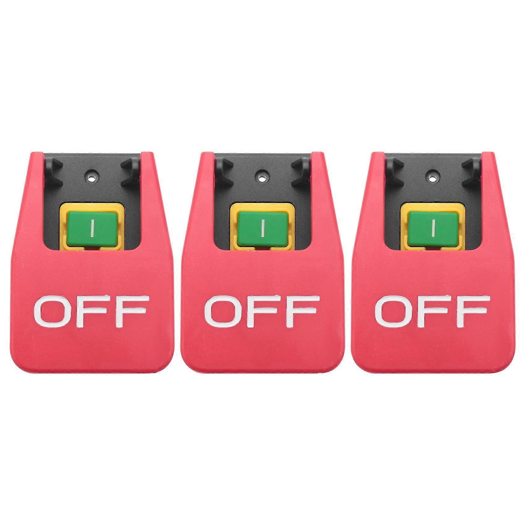 3x Off-on Red Cover Emergency Stop Push Button Switch 16a Power-off/undervoltage Protection Electro