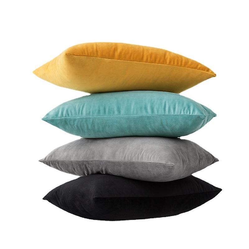 Nordic Style Velvet Solid Color Series Sofa Plush Pillowcase Without Pillow Core Shams