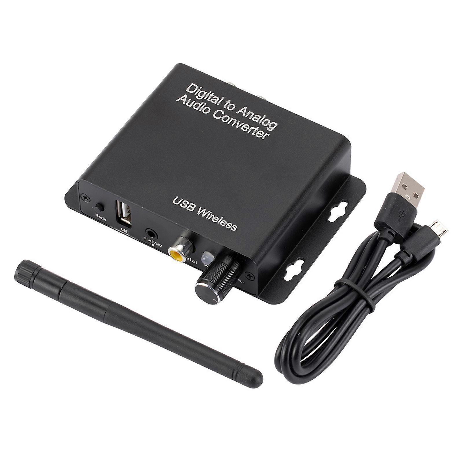 BT5.0 Digital to Analog Audio Converter Digital Optical Coaxial BT U Disk Input to Analog L/R&3.5mm AUX Output Adapter for HDTV Game Console DVD Playe