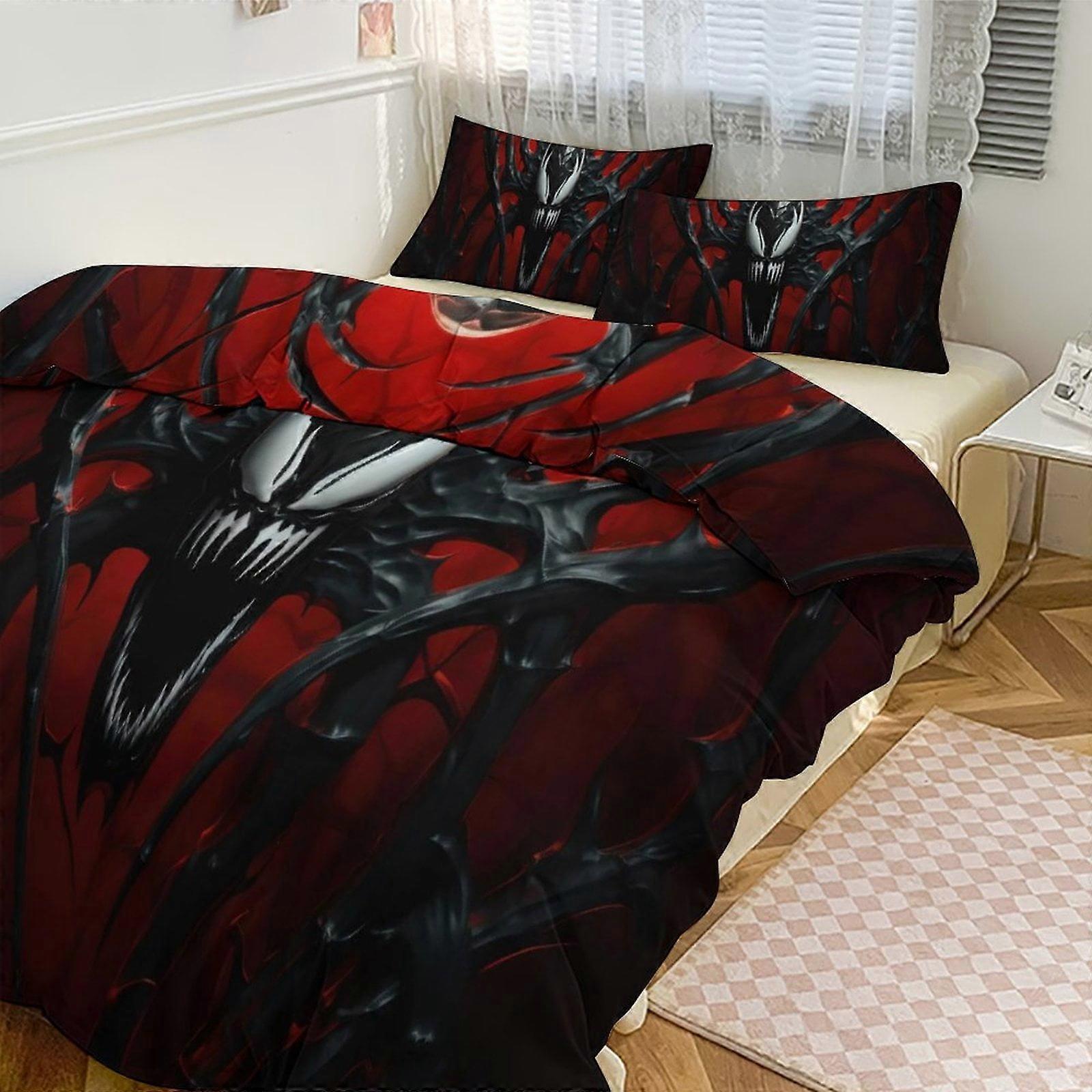 g815 طقم مفروشات طباعة السم طقم لحاف كوف 3 قطع 1 غطاء لحاف و 2 كيس وسادة للنساء والرجال والمراهقين 86x70 بوصة TQ815