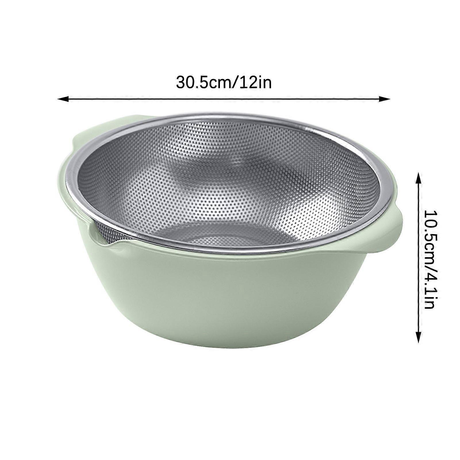 304 Stainless Steel Microporous Colander With Handle, Rice Washers Microporous Strainer Set For Washing Vegetables And Rice, And Draining Cooked Pasta