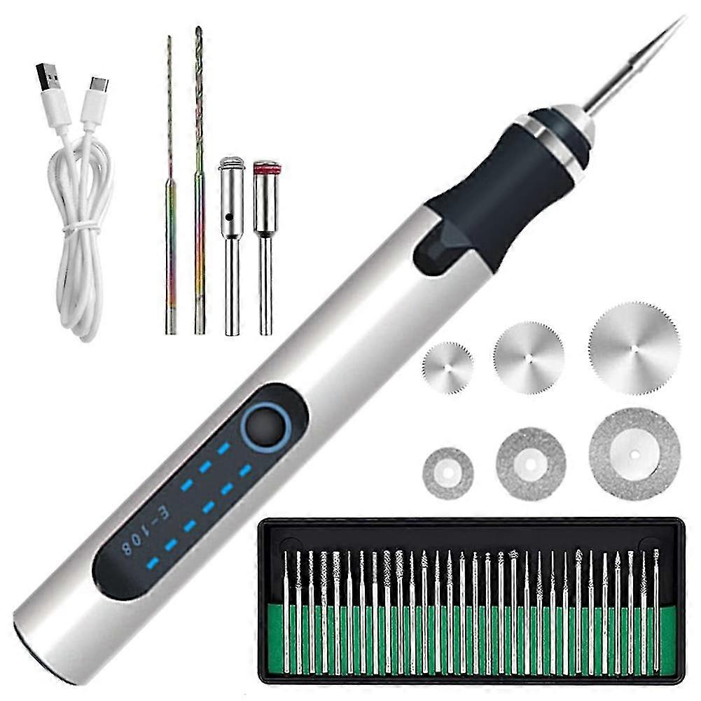 Electric Engraving Pen Cordless Mini Carving Pen With 3 Adjustable Speed 300mah Rechargeable Engrav