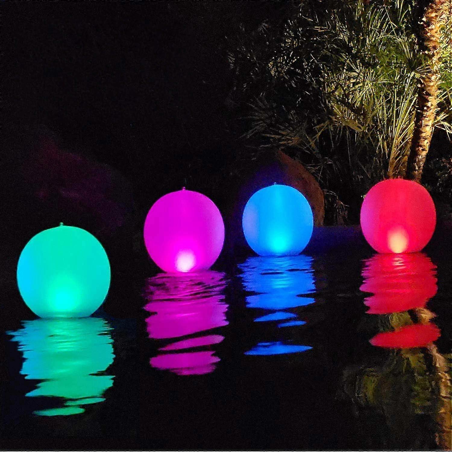 Super Solar Pool Light Ball 40 cm, Floating Sphere Lamp, Outdoor Solar Floating Pool Light Ball(4PCS) [Energy Class A+]