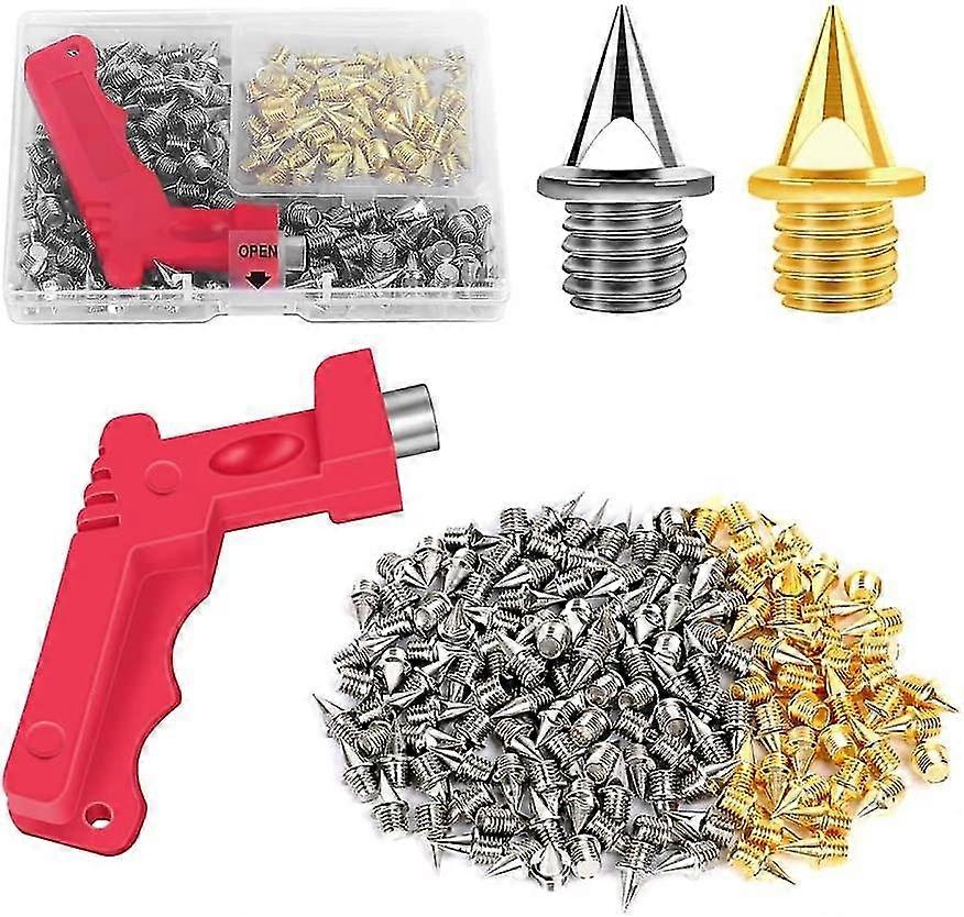 140pcs 1/4 Inch Track Spikes With A Spike Wrench,hard Steel Replacement Spikes For Track Shoes, Pyramid Spikes For Sprint Sports, Running And Cross Co