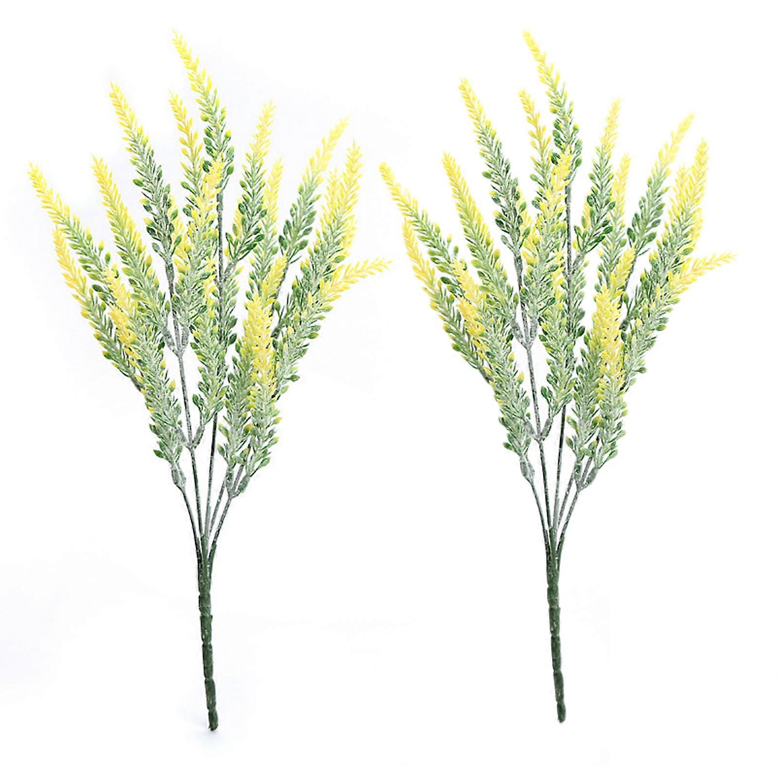 2Pcs 5-fork Simulation Lavender Artificial Flowers for Home Wedding Decoration