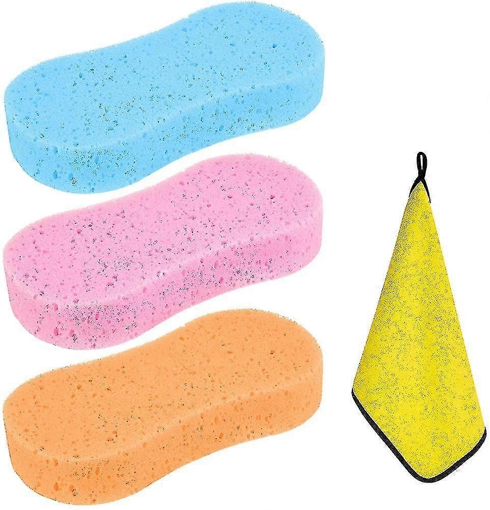 3 Pieces Car Wash Sponge, Durable Super Absorbent Car Wash Sponge, Car